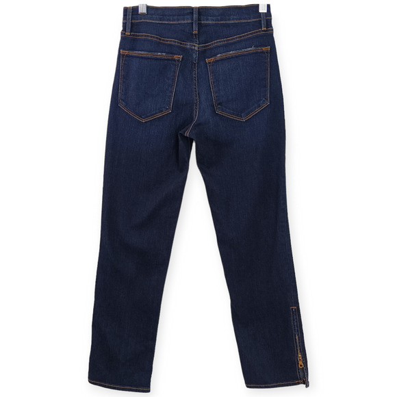 Frame Denim SZ 25 Le High Straight Wellington Jeans Zip Ankle - Picture 5 of 8